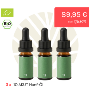 3x Cantura AKUT 12 | Bio-Hanf-Öl 10 ml